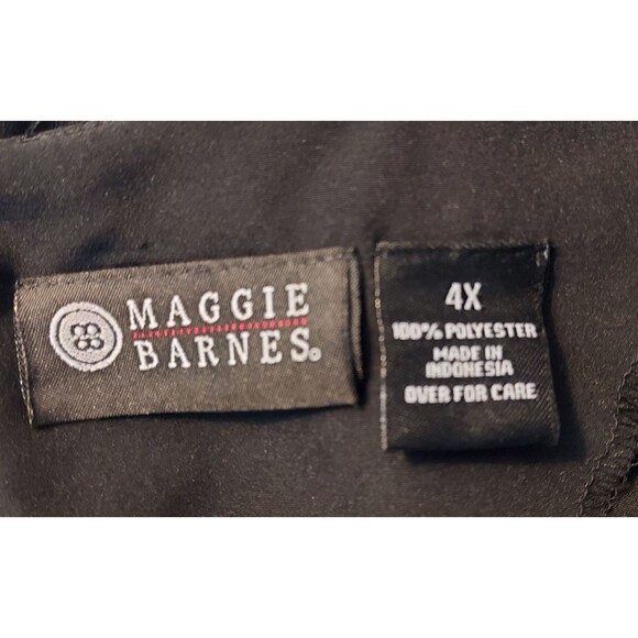 Maggie Barnes Black Dressy Blouse Keyhole Back Boxy Flowy Womens Plus Size 4X - Picture 7 of 11